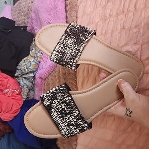 Stylish Black and Tan Women's Sandals